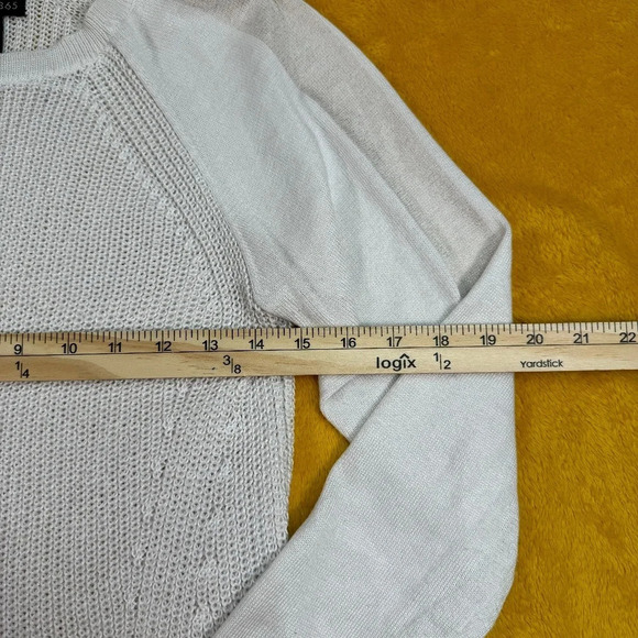 Design 365 Long Sleeve Knit Sweater Womens Size Medium Cream Gold - Picture 5 of 8